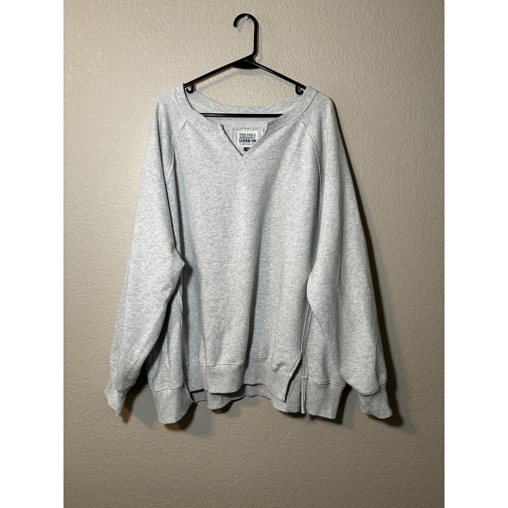 American Eagle Seriously Lived In Oversized Gray Sweater XL - Picture 4 of 6